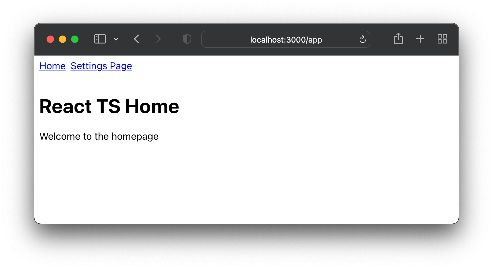 React app with routes